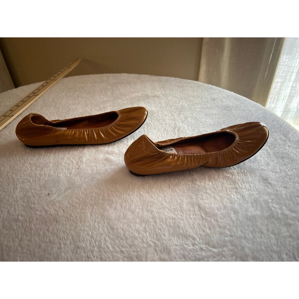 Lanvin Paris Patent Leather Elasticized Ballerina Flats Euro 37 - Picture 6 of 8